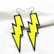 Wholesale Lightning Exaggerated Long Silver Needle Acrylic Earrings Fashion