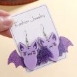 Wholesale Bat Creative Flash Halloween Party Acrylic Earrings Online now