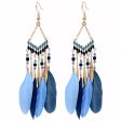 Wholesale Bohemian Long Feather Tassel Earrings Online