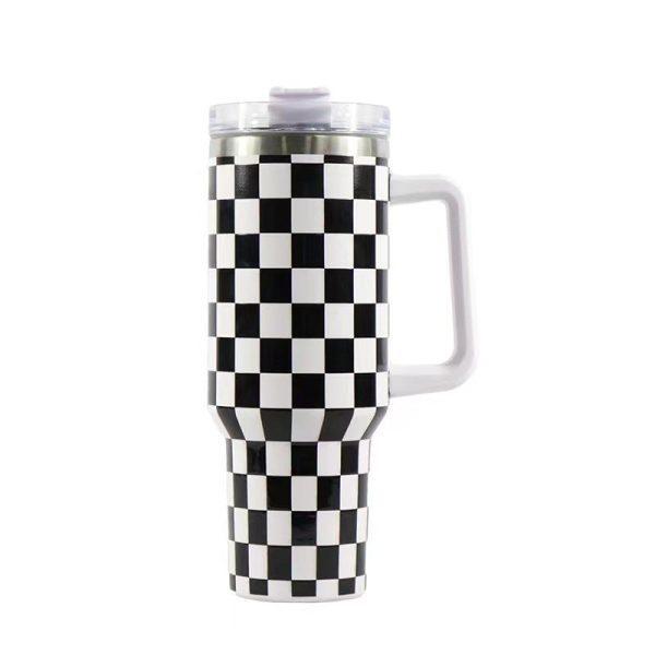 Wholesale Tumbler 40oz Houndstooth Portable Handle Large Capacity Ice Cup on Sale