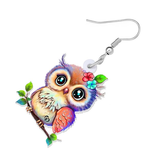 Wholesale Cute Owl Acrylic Earrings Supply