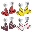 Wholesale 2Pairs pack Rugby Sports Love Basketball Softball Volleyball Football Leather Metal Earrings Sale