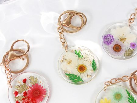 Wholesale 6pcs Natural Dried Flower Keychain Online Sale