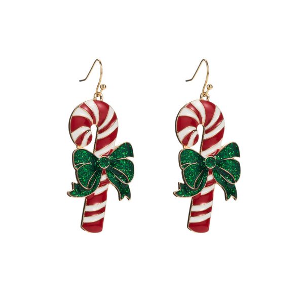 Wholesale Christmas Series Fashion Oil Dripping Elk Snowflake Candy Earrings Online Hot Sale