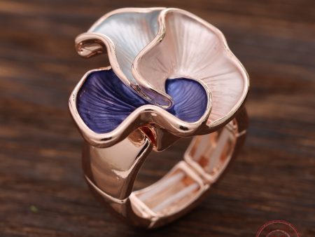 Wholesale Colorful Petal Stretch Alloy Rings Sale