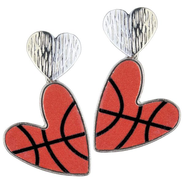 Wholesale 2Pairs pack Rugby Sports Love Basketball Softball Volleyball Football Leather Metal Earrings Sale