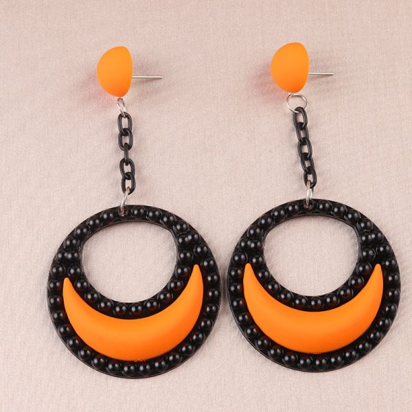 Wholesale Exaggerated Candy Color Three-Dimensional Crescent Acrylic Earrings Cheap