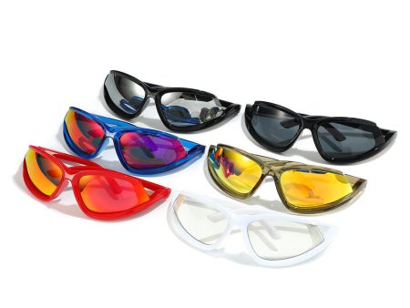 Wholesale Cat-eye Colorful Coating Hip-hop Sports Fashion Sunglasses Cheap