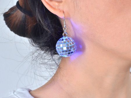 Wholesale Shaking Glowing Vintage Mirror Glass Ball Earrings Online