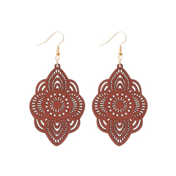 Wholesale Carved Pattern Pendant Vintage Elegant Earrings Online Sale