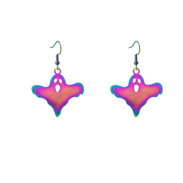 Wholesale Halloween Funny Colorful Gradient Electroplating Color Matching Earrings Online now