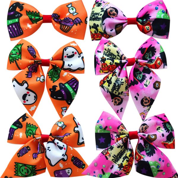 Wholesale Halloween 3-piece Set Printed Girl s Bow Hairpin Online now