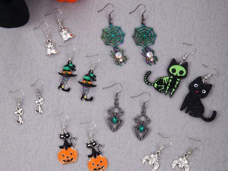 Wholesale 1 Pair pack Halloween Horror Skull Pumpkin Boots Earrings Discount