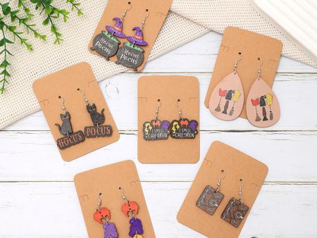 Wholesale Fashion Cat Letter Wood Earrings Online