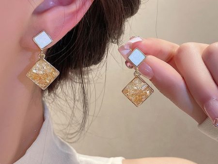 Wholesale Diamond Quicksand Gradient Color Non-pierced Ear Clip Earrings Cheap