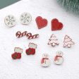 Wholesale Christmas Snowman Christmas Tree Socks Snowflakes Cute Wooden Earrings Fashion