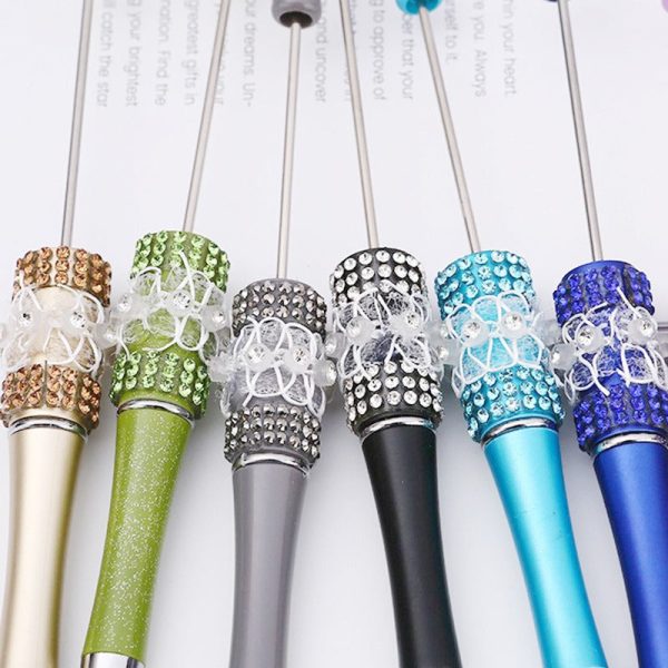 Wholesale 10pcs Beadable Pens DIY Diamond-studded Creative Butterfly Mesh Handmade Diamond Ballpoint Pen Discount