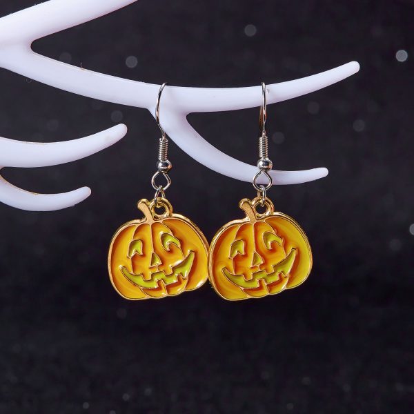 Wholesale Dark Style Halloween Pumpkin Skull Earrings Cheap