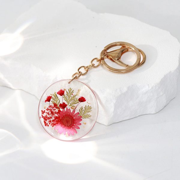 Wholesale 6pcs Natural Dried Flower Keychain Online Sale