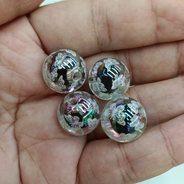 Wholesale 200pcs 16mm Personalized UV Plated White Butterfly Jewelry Accessories Beads Cheap