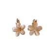 Wholesale Double-sided Cat s Eye Flower Elegant Small Delicate Earrings Hot on Sale