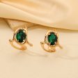 Wholesale Fashion Irregular Geometric Emerald C-shaped Earrings Online