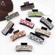 Wholesale Leather Leopard Retro Square Clip Cashew PU Shark Clip Online