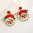 Wholesale Christmas Rice Beads Handmade Christmas Tree Old Man Snowflake Felt Earrings on Sale