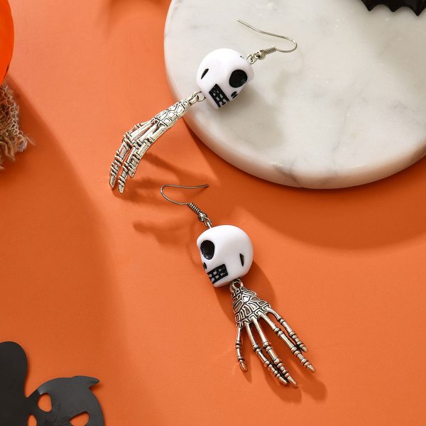 Wholesale Halloween Personalized Dark Skull Ghost Claw Pendant Earrings Cheap