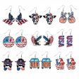 Wholesale Flag Butterfly Cow Finger Smiley Eagle Love Heart American Independence Day Earrings For Cheap