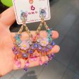 Wholesale Flowers Color Long Tassel Heavy Workers Exaggerated Earrings Discount