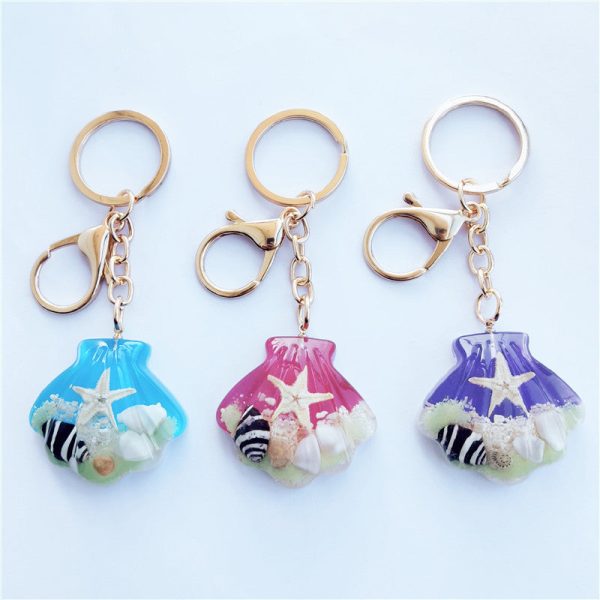 Wholesale 6pcs Luminous Shell Starfish Resin Keychain Hot on Sale