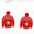 Wholesale Creative Christmas Women s Color Powder Acrylic Party Pendant Snowflake Sweater Earrings For Cheap