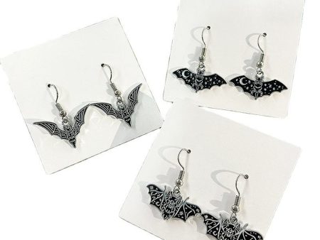 Wholesale Halloween Bat Alloy Earrings Fashion