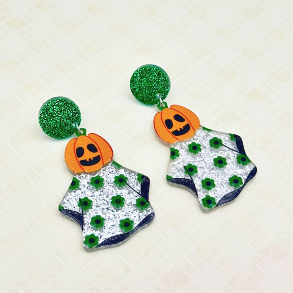 Wholesale Halloween Colorful Ghost Eyes Acrylic Earrings For Discount