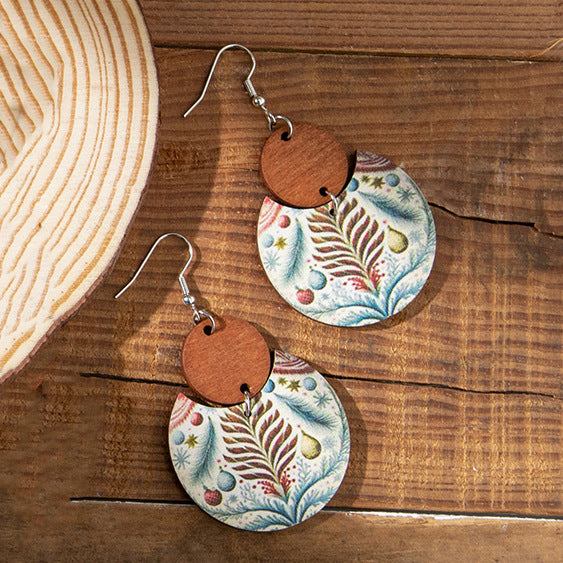 Wholesale Exaggerated Boho Wooden Round Earrings For Sale