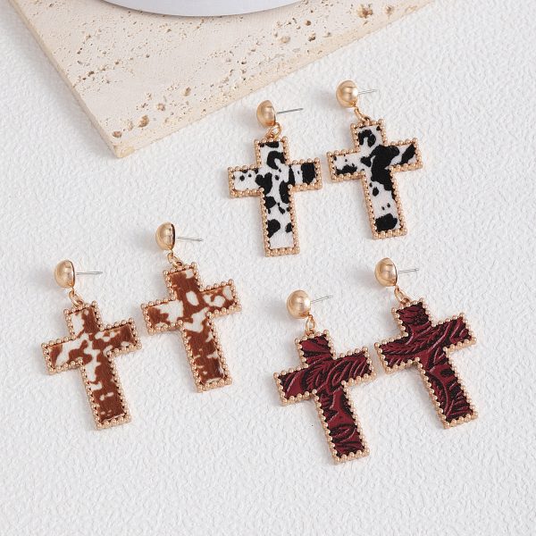 Wholesale Cross Fashion Personality Simple Versatile Earrings Supply