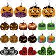 Wholesale Halloween Pumpkin Bat Alien Funny Heart Shape Leather Earrings Hot on Sale