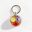 Wholesale 6pcs Hemispherical Glue Dried Flower Keychain Fashion