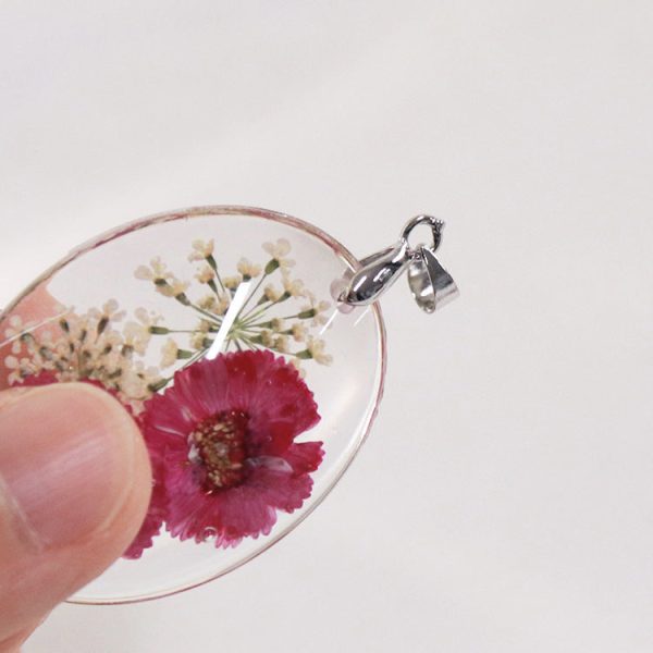 Wholesale 6pcs Resin Dried Flower Real Flower Pendant Necklace Earring Accessories For Discount