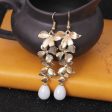 Wholesale Pearl Long Tassel Gold Orchid Matte Earrings Supply