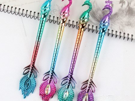 Wholesale 10pcs Cute Peacock UV Gradient Color Polly Colorful and Neutral Pen Sale