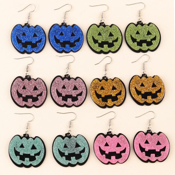 Wholesale Halloween Ghost Face Pumpkin Acrylic Earrings Online Hot Sale