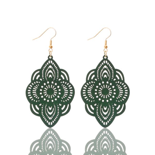 Wholesale Carved Pattern Pendant Vintage Elegant Earrings Online Sale