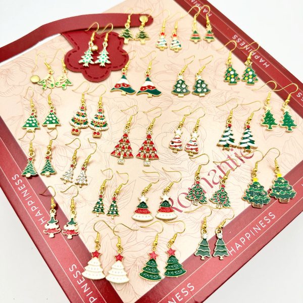 Wallesar Santa Claus Christmas Tree Cartoon Earrings Discount