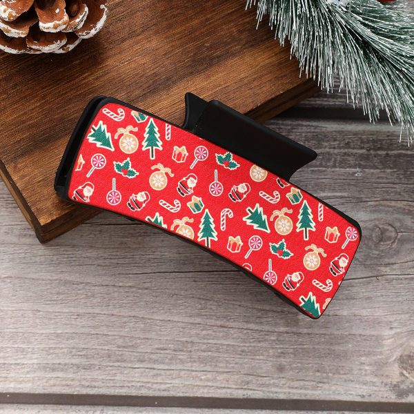 Wholesale Christmas Santa Claus Christmas Tree Leather Hair Clip on Sale