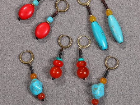 Wholesale Single Imitation Turquoise Ethnic Tibetan Ear Clip For Discount