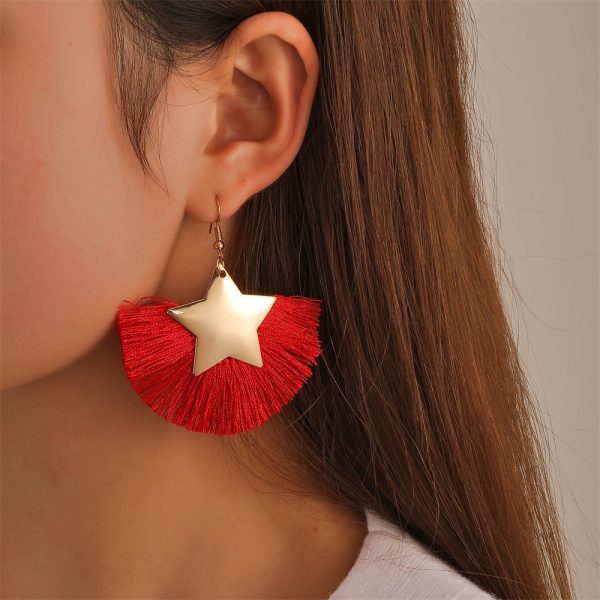 Wholesale Fan Tassel Star Geometric Vintage Earrings Sale