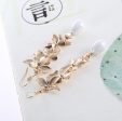 Wholesale Pearl Long Tassel Gold Orchid Matte Earrings Supply