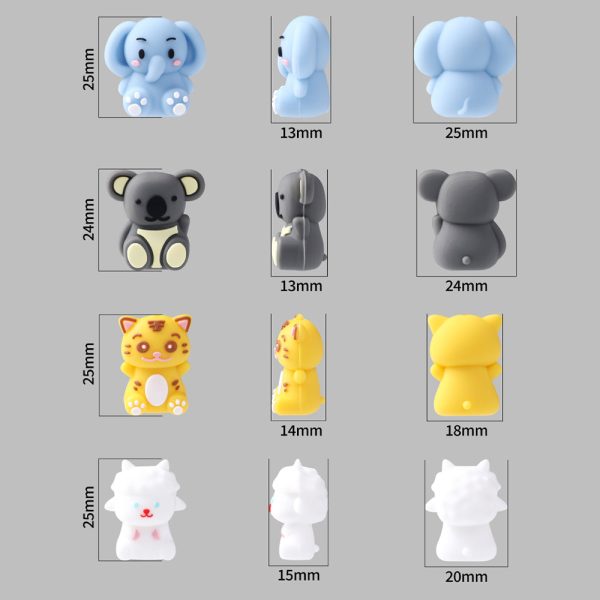 Wholesale 20pcs Cartoon 3D Cute Animals Silicone Beads Sale